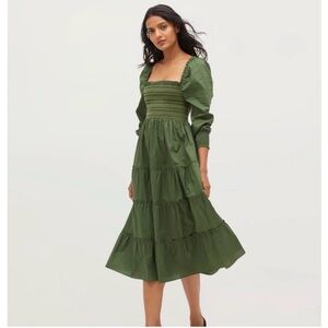 Hill House Naomi Green Smocked Dress